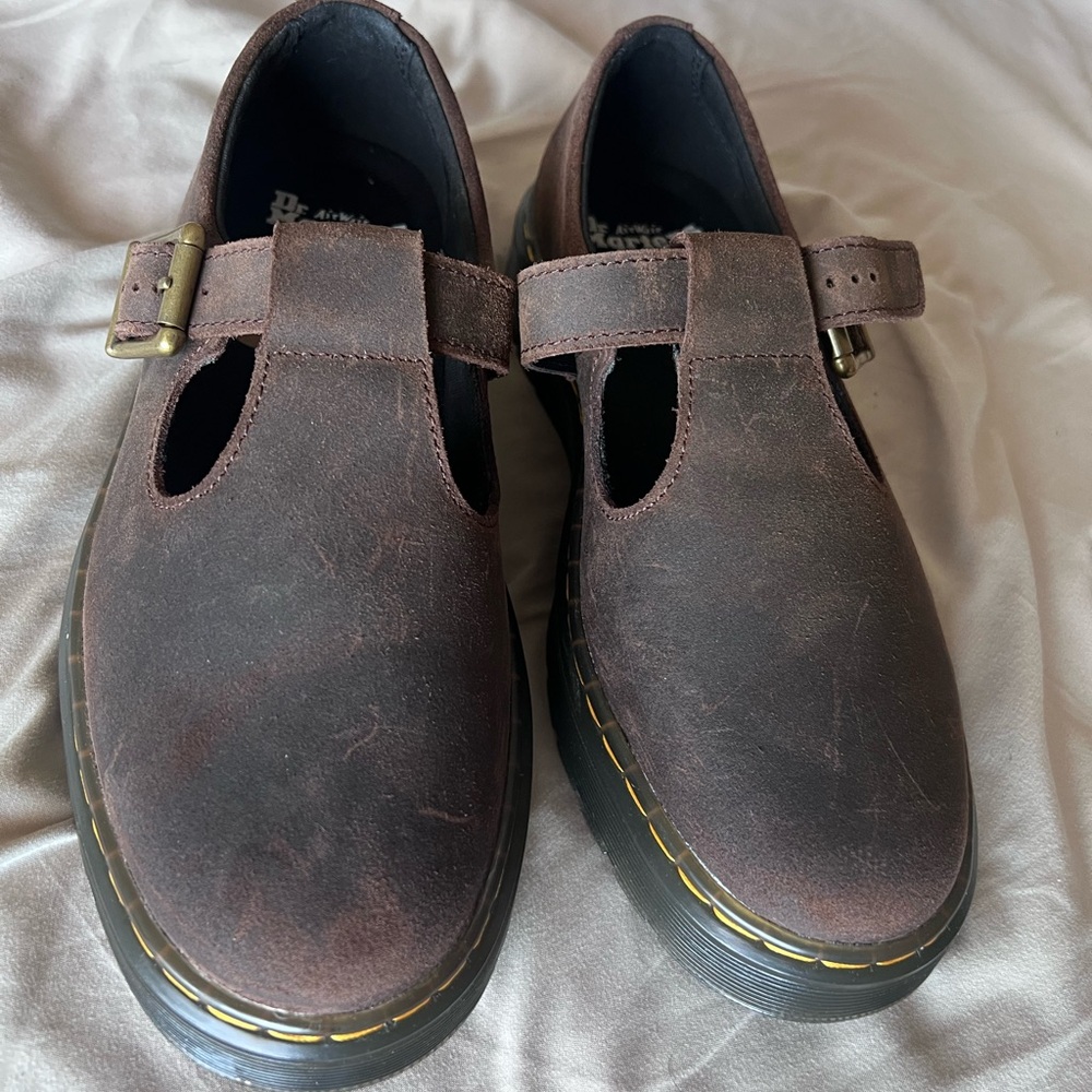Dr. Martens Brown Leather Mary Jane Shoes